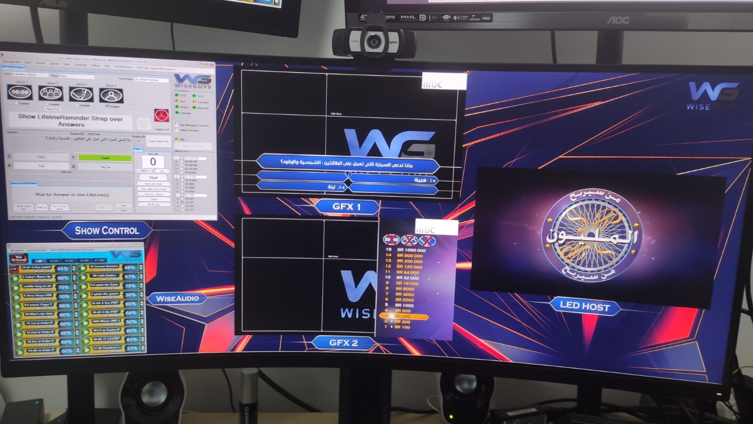 WiseGuys control system running Who Wants to be a Millionaire for MBC